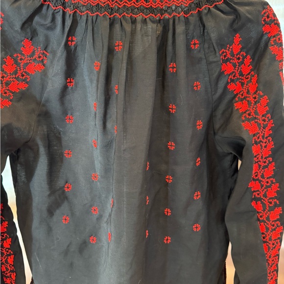 Lily Black Top with Red Stitching - Picture 7 of 7